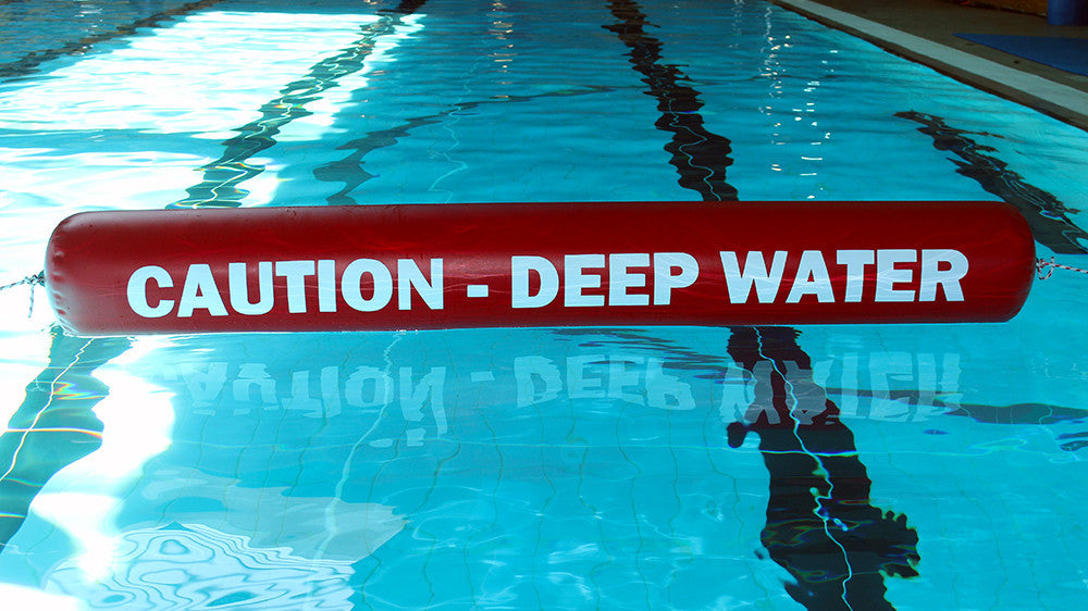'Caution - Deep Water' Inflatable Barrier